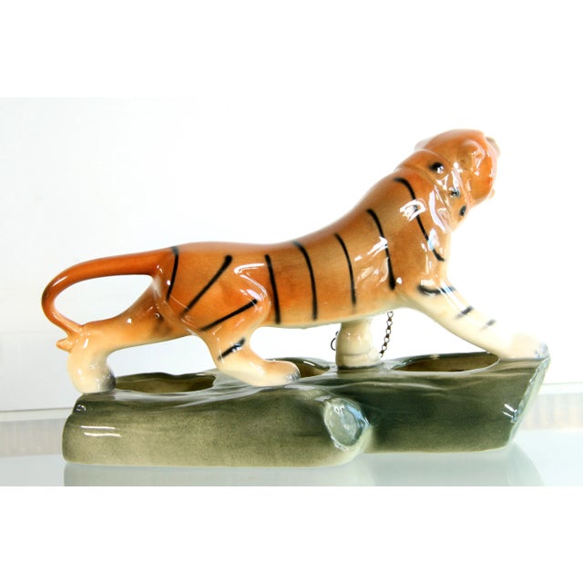 Ceramic Vintage Mid Century Modern Ceramic Tiger Succulent Planter For Sale - Image 7 of 9