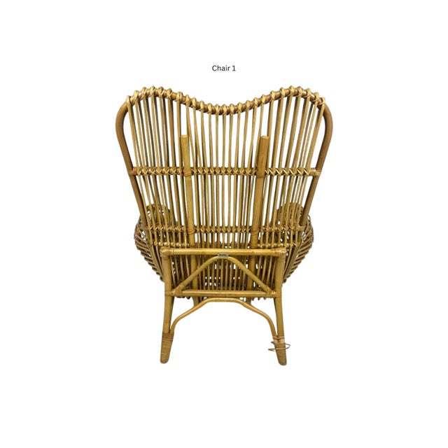 Late 20th Century Pair of Ibolili Round Back Rattan Chair For Sale - Image 4 of 14