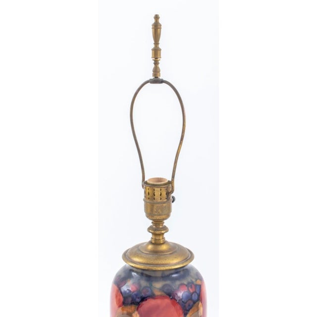 Ink Blue Moorcroft Pottery "Pomegranate" Vase Lamp, 1920s For Sale - Image 8 of 9