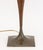 Gerald Thurston "Wishbone" Walnut and Bronzed Metal Table Lamp, with beige octagonal pleated shade. With shade: 29" H x...