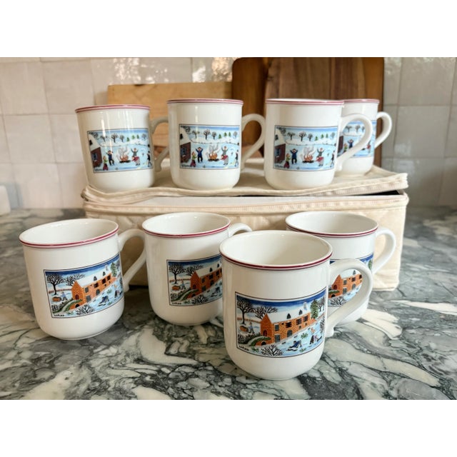 Blue 1990's Villeroy and Boch Naïf Christmas Tea, Sandwich, Pastries Sweets Set For Sale - Image 8 of 13