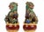 Pair of Male and Female Polychrome Sancai Glazed Ceramic Figures of Foo Dogs. The mythical guardian beasts are depicted...
