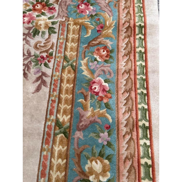 Textile Large Vintage Savonnerie Style Chinese Rug, 1980s For Sale - Image 7 of 18
