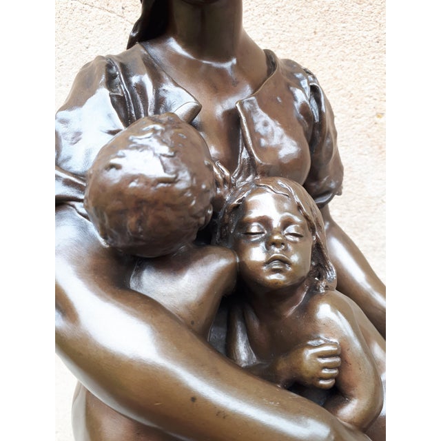 Bronze Sculpture of a Breastfeeding Mother by Paul Dubois, 1800s For Sale - Image 12 of 18