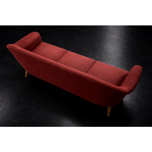 Mid-Century Modern Scandinavian Red 3-Seater Sofa from Bröderna Anderssons, 1950s For Sale - Image 13 of 18