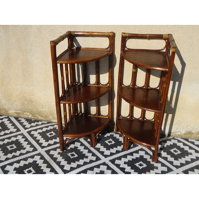 Rattan Corner Shelves, 1980s, Set of 2 For Sale - Image 17 of 17
