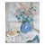 Modernist Pink Blue Floral and Fruit Still Life Painting For Sale