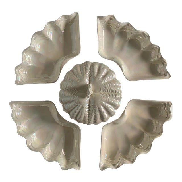 1960s Vintage Maddux of California Pearlized Shell Serving Set-6 Pieces For Sale