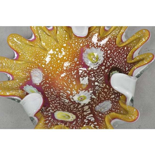 Vintage Murano Italian Art Glass Millefiori Clam Shell Candy Dish Bowl (A) For Sale - Image 9 of 13