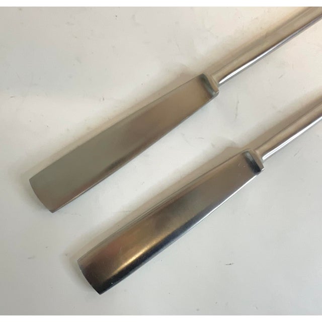 Mid 20th Century Mid 20th Century Italian Contemporary Modern Alfredo Guerra Stainless Steel Cutlery Set - 2 Pieces. For Sale - Image 5 of 9