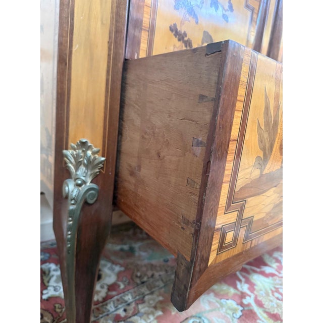 Transitional Style Chest of Drawers with Oriental Marquetry, 1920s For Sale - Image 9 of 10