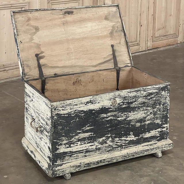 Early 19th Century Rustic Swedish Painted Trunk ~ Blanket Chest ~ Coffee Table For Sale - Image 15 of 18