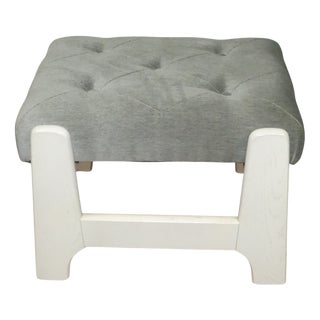 Wood and Fabric Folding Stool, 1970s For Sale