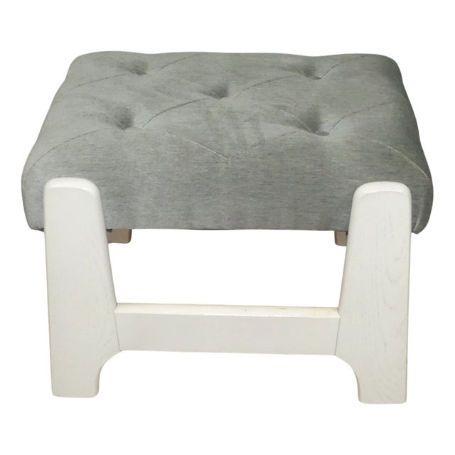 Wood and Fabric Folding Stool, 1970s For Sale