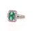 This beautifully designed ring has an Emerald Cut Green Tourmaline that weighs 1.82 Carats and is surrounded by 22 Round...