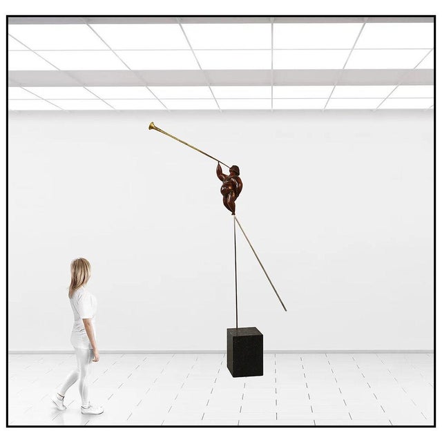 The artwork here, "El Heraldo", is a wonderful depiction of a woman on stilts bellowing out a horn, that is saturated with...