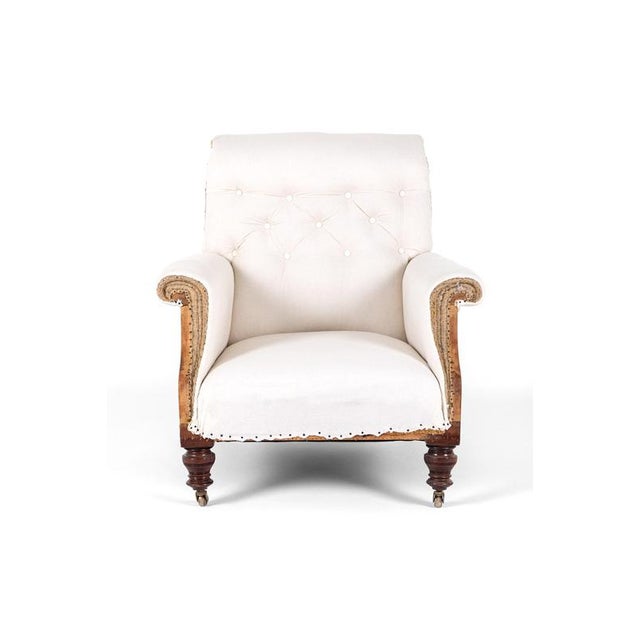 English Button Back Armchair, 19th Century For Sale - Image 4 of 14