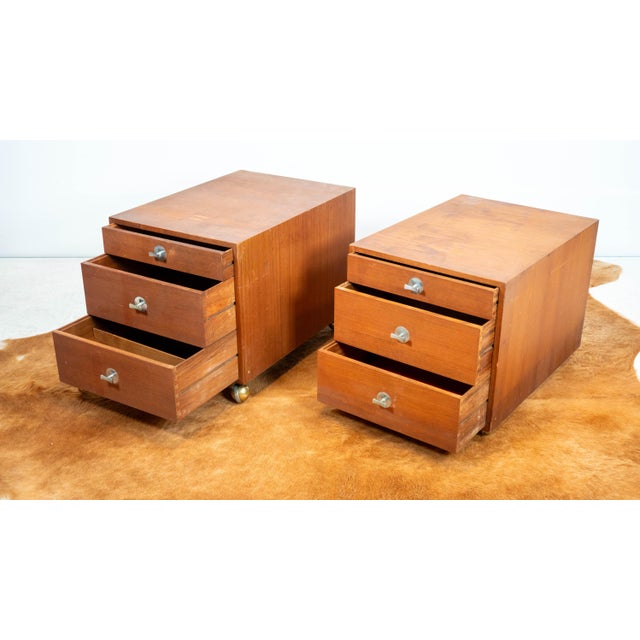 1960s Finn Juhl France and Son Rolling Cabinets - A Pair For Sale In Boston - Image 6 of 13