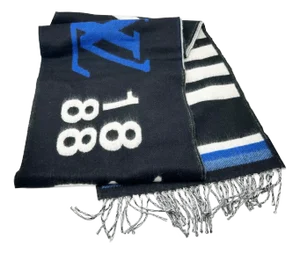 Louis Vuitton Forward 1888 Blue Black Cashmere Blend Scarf