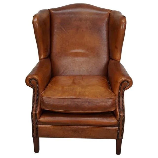 Vintage Dutch Cognac-Colored Leather Club Chair For Sale - Image 13 of 13