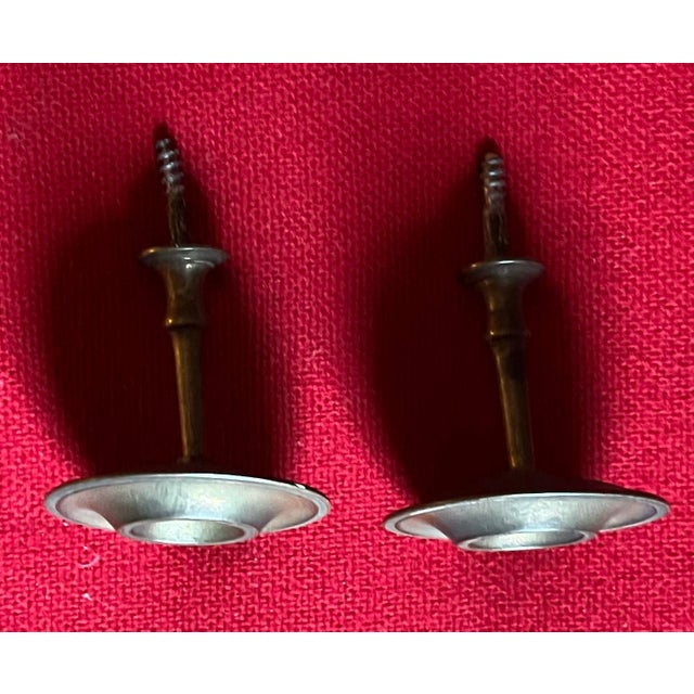 Antique Early 19th Century American Federal Neoclassical Brass Mirror Supports or Drapery Curtain Tie Backs 1810 - 1820 - A Pair For Sale - Image 11 of 12