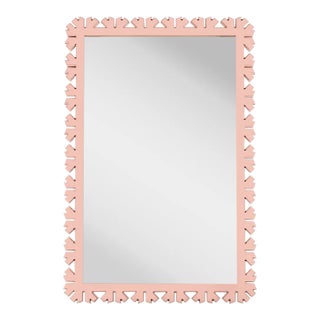 Fleur Home Audubon Bamboo Sticks Rectangle Mirror in Salmon Berry, 24x35.5 For Sale