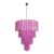 Italian Huge Pink Murano Glass Tiered Chandelier – 78 Fuchsia Silk Tubes For Sale