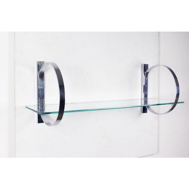 Chromed Brass and Glass Wall Shelf by Torreggiani for Dada Design, 1970s For Sale - Image 11 of 11