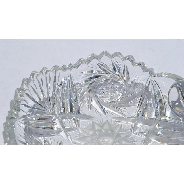 Early 20th Century American Brilliant Period Cut Glass Bowl Handle Sawtooth 50% Lead For Sale - Image 12 of 16