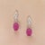 Natural Ruby Diamond Earrings 14k Gold 1.55 TCW Certified For Sale - Image 4 of 14