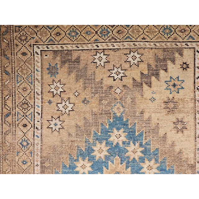 19th Century Caucasian Shirvan Area Rug, Geometric Design, Handwoven Wool, 4' x 5' For Sale - Image 14 of 15