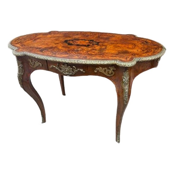 Antique French Walnut & Marquetry 19th C. Ladies Writing Desk Circa 1880 For Sale