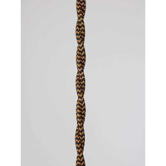 Brown Mid-Century Italian Chrome and Murano Glass Pendant Lamp For Sale - Image 8 of 9