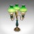 This is a vintage three branch table lamp. An English, ceramic and glass accent light in Neoclassical taste, dating to the...