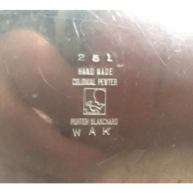 Silver Porter Blanchard Five Piece Hammered Pewter and Wicker Coffee and Tea Service, 1930s, Set of 5 For Sale - Image 8 of 9