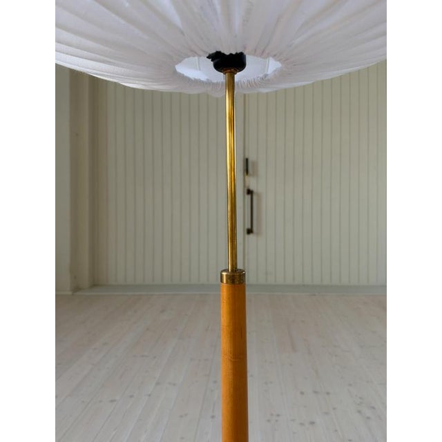 Wood Mid-Century Modern Floor Lamp in Birch Wood and Brass from Bergboms, Sweden, 1960s For Sale - Image 7 of 13