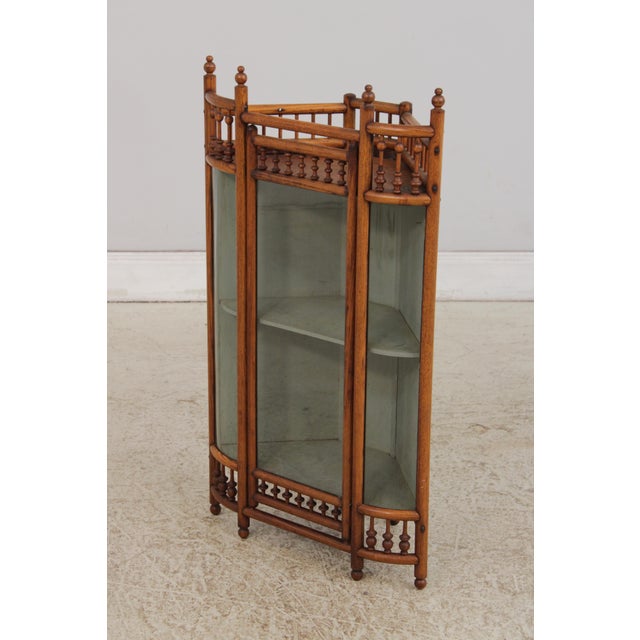 Victorian Antique Victorian Oak Stick & Ball Corner Hanging Cabinet For Sale - Image 3 of 12