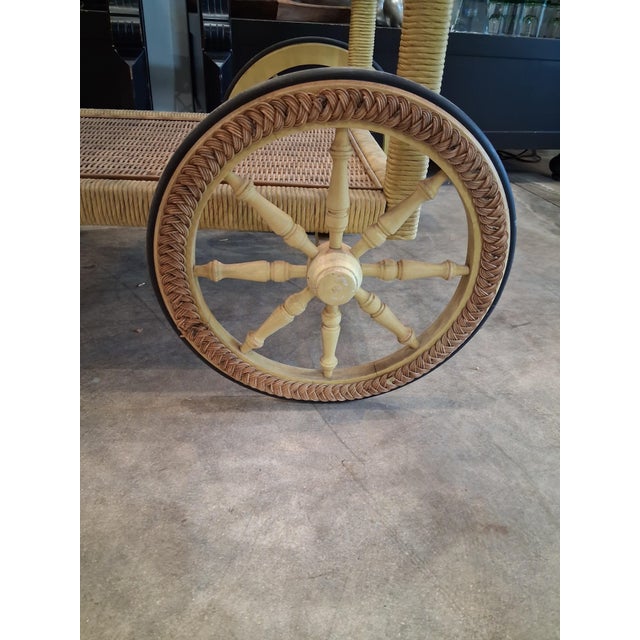Wood Antique American Bar Harbor Wicker Tea Cart, Attributed to Heywood-Wakefield, Circa 1910–1925 For Sale - Image 7 of 7