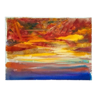 Leo Guida, The Sunset, Original Watercolor, 1970s For Sale