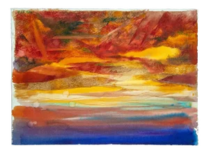 Leo Guida, The Sunset, Original Watercolor, 1970s