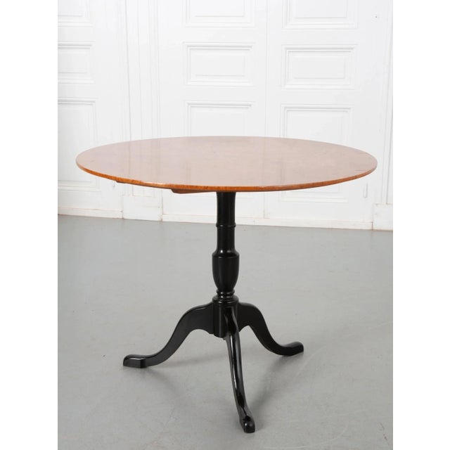Wood Swedish Early 20th Century Birch Tilt Top Table For Sale - Image 7 of 13