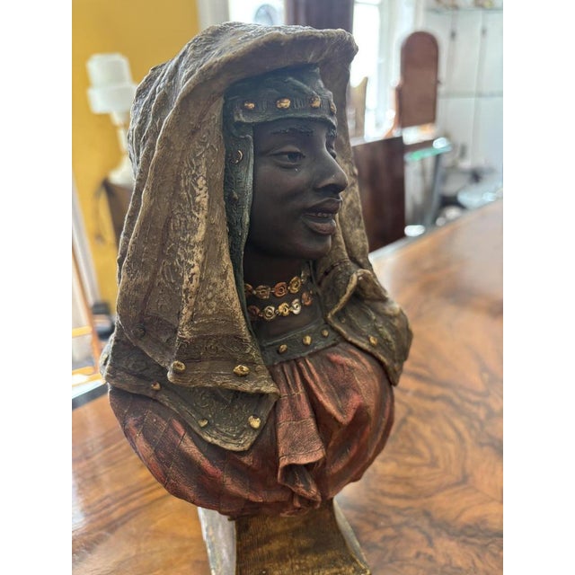 20th Century Terracotta Bust of a Girl by Goldscheider, 1890s For Sale - Image 3 of 7
