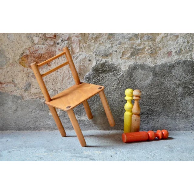 Mid-Century Modern Minimalist Children's Chair, 1950s For Sale - Image 3 of 9