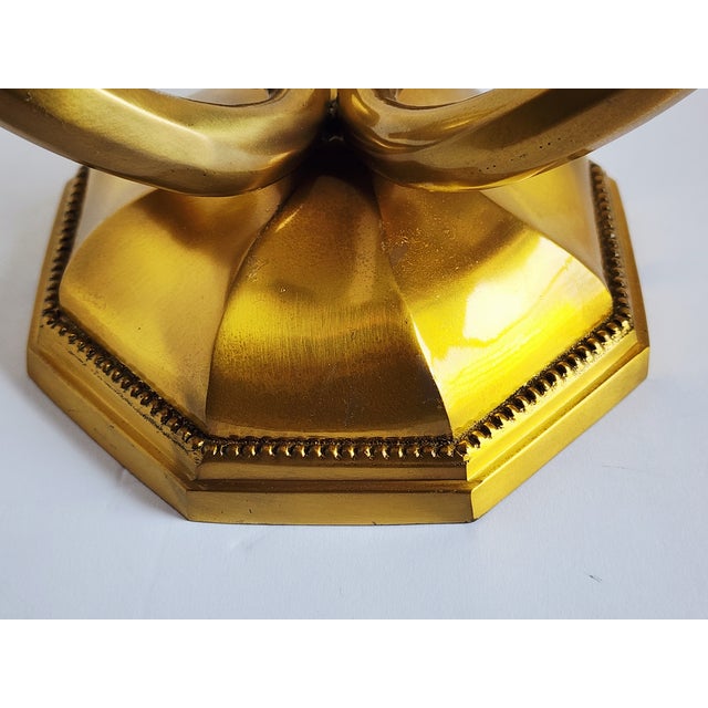 Brass Early 20th Century Georgian Cast Brass Wall Sconces-a Pair For Sale - Image 8 of 12