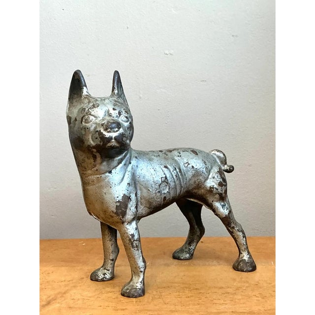 Dark Gray Vintage Cast Iron Dog Doorstop For Sale - Image 8 of 12
