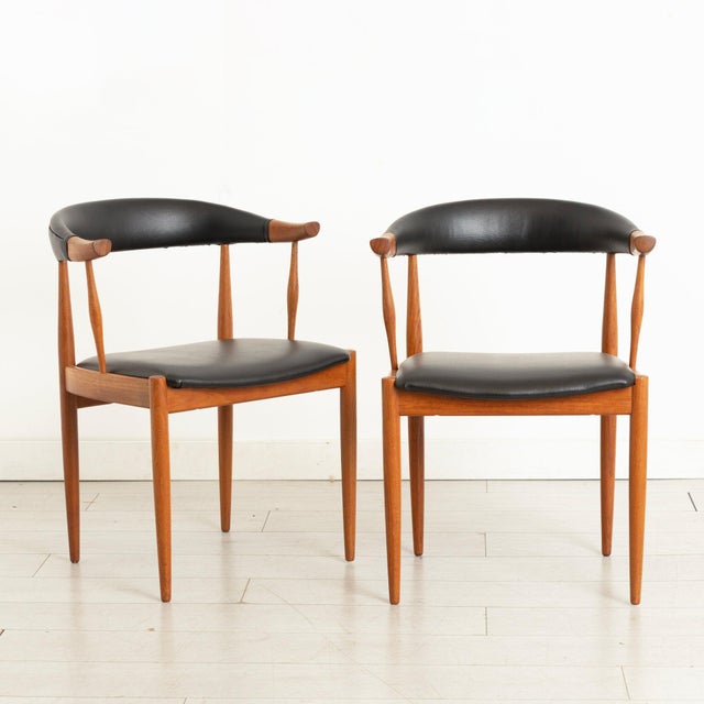 A set of eight midcentury danish dining chairs in teak, designed by johannes andersen for brdr. Andersen, model ba113,...