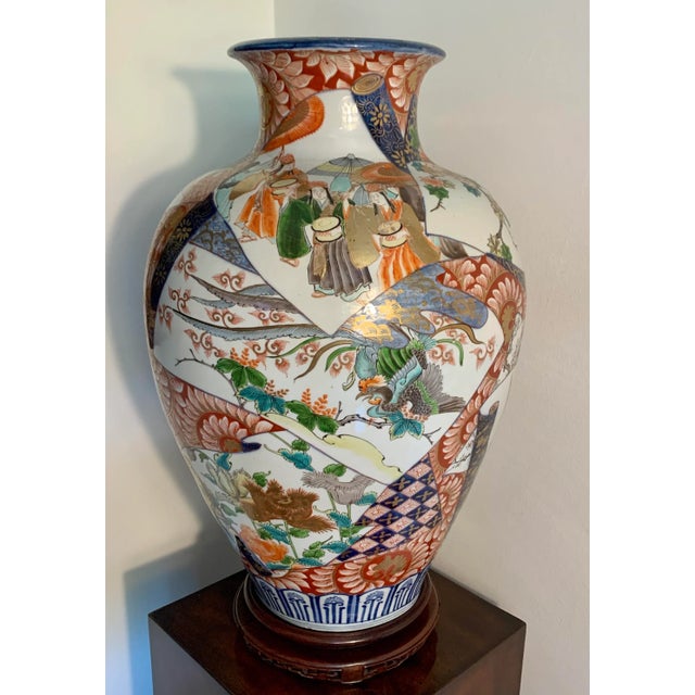 Blue 24" Tall 19th Century Japanese Arita Porcelain Vase For Sale - Image 8 of 8