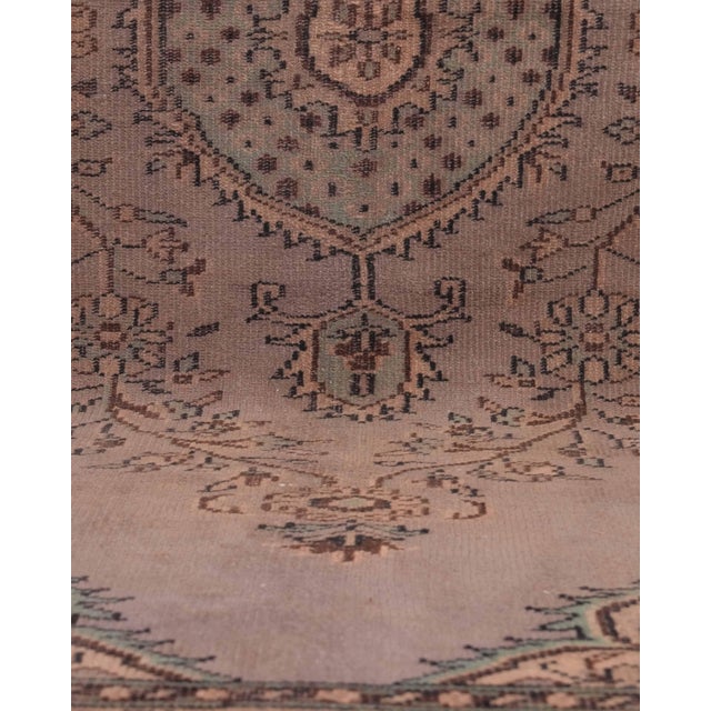1970s 1970s Vintage Turkish Oushak Handmade Wool Cotton Brown Area Rug For Sale - Image 5 of 11