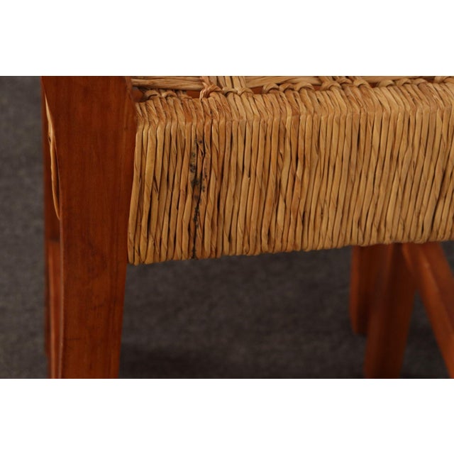 Pair of Vintage Mexican Modern Pine and Woven Palm Bar Stools by Muebles Austin For Sale - Image 11 of 18
