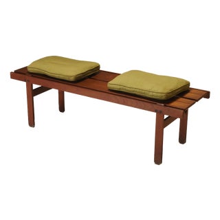 Italian Slatted Bench, 1960s For Sale